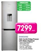 Samsung 360Ltr Combi Fridge/Freezer with Water Dispenser RB29FWRNDSA/OU