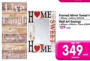 Framed Mirror Sweet Home-400 x 600mm Each