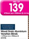 Finishing Touches Wood Grain Aluminium Venetian Blinds 470x900mm