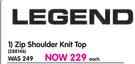 Legend Zip Shoulder Knit Top-Each
