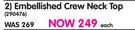 Legend Embellished Crew Neck Top-Each