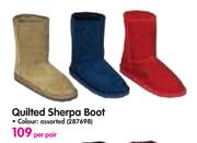 Quilted Sherpa Boot-Per Pair
