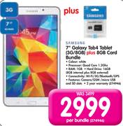 Samsung 7" Galaxy Tab4 Tablet(3G/8GB)+ 8GB Card Bundle-Per Bundle