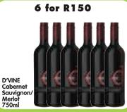 D'Vine Cabernet Sauvignon/Merlot-6x750ml