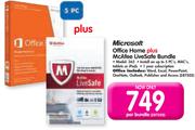 Microsoft Office Home 365+ McAfee LiveSafe Bundle-Per Bundle