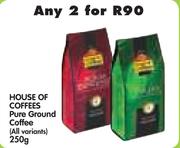 House of Coffees Pure Ground Coffee (All Variants)-2 x 250gm