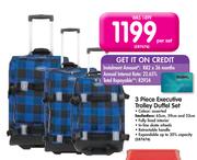 3 Piece Executive Trolley Duffel Set-Per Set