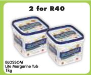 Bloossom Lite Margarine Tub-2 x 1Kg