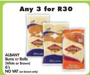 Albany Buns Or Rolls(White Or Brown)-3 x 6's