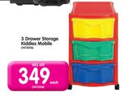 3 Drawer Storage Kiddies Mobile-Each