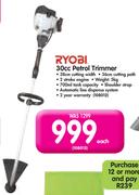 Ryobi 30cc Petrol Trimmer-Each
