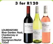 Lourensford River Garden: Rose, Chardonnay or Cabernet Sauvignon/Merlot-3 x 750ml