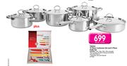 Tissoli 12 Piece Cookware Set And 5 Piece Knife Set-Per Set