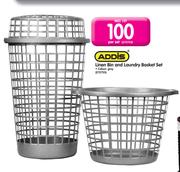 Addis Linen Bin And Laundry Basket Set-Per Set