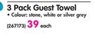 Colibri 3 Pack Guest Towel