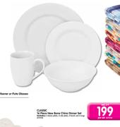 Classic 16 Piece New Bone China Dinner Set-Per Set