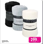 In House In Home Zig Zag Flannel Throw-180cmx230cm Each