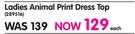 Legend Ladies Animal Print Dress Top-Each