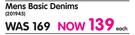 Legend Mens Basic Denims-Each