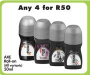 Axe Roll-On(All Variants)-4x50ml