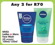 Nivea Ladies Or Mens face Wash(All Variants)-2x100ml/150ml