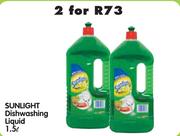 Sunlight Dishwashing Liquid - 2 x 1.5L