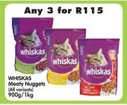Whiskas Meaty Nuggets(All Variants)-3x900g/1kg