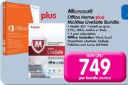 Microsoft Office Home Plus Mcafee Livesafe Bundle 365