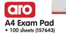 Aro A4 Exam Pad 100 Sheets-Per 10 Pack