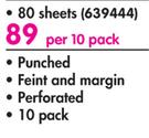 Aro A4 Exam Pad 80 Sheets-Per 10 Pack