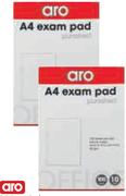 Aro A4 Exam Pad 100 Sheets-Per 10 Pack