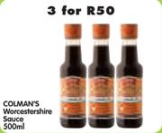 Colman's Worcestershire Sauce-3 x 500ml