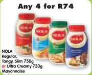 Nola Regular, Tangy, Slim 750g Or Ultra Creamy 730g Mayonnaise-4's