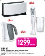 Braun Kettle, Toaster And Hand Blender Pack MQ300/WK300/HT550