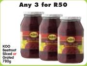 Koo Beetroot Sliced or Grated-3 x 780gm