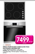 Bosch 600mm Multi-Function Undercounter Oven and Ceramic Hob Black Set HBA23B150Z + PKE645C-Per Set
