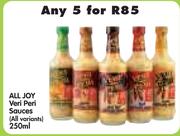 All Joy Veri Peri Sauces (All Variants)-5 x 250ml