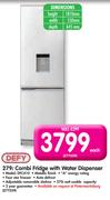Defy 279Ltr Combi Fridge with Water Dispenser DFC410