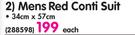 Mens Red Conti Suit-34cmx57cm