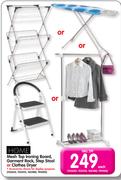 Home Mesh Top Ironing Board Garment Rack, Step Stool Or Clothes Dryer Each