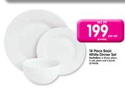 18 Piece Basic White Dinner Set-Per Set