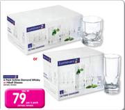 6 Pack Octime Diamond Whisky Or Hiball Glasses