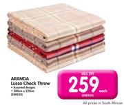 Aranda Lusso Check Throw-200cmx230cm Each