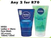 Nivea Ladies Or Mens Face Wash (All Variants)-2 x 100ml/150ml