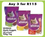  Whiskas Meaty Nuggets(All Variants)-3x900g/1kg