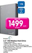 Seagate 2.5" 1TB Wireless Hard Drive Wireless Plus-Each