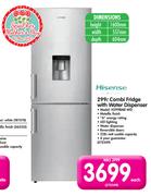 Hisense 299Ltr Combi Fridge with Water Dispenser H299BME-WD