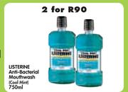 Listerine Anti Bacterial Mouthwash(Cool Mint)-2 x 750ml