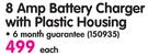 Moto 8 Amp Battery Charger With Plastic Housing 