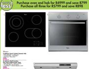 Whirlpool 600mm Multi-Function Eye Level Under-Counter Oven AKP560/IX/01+ Ceramic Hob AKT8210LX